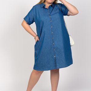 Vestido vaquero con manga corta