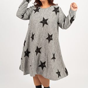 Vestido midi con estampado de estrellas.